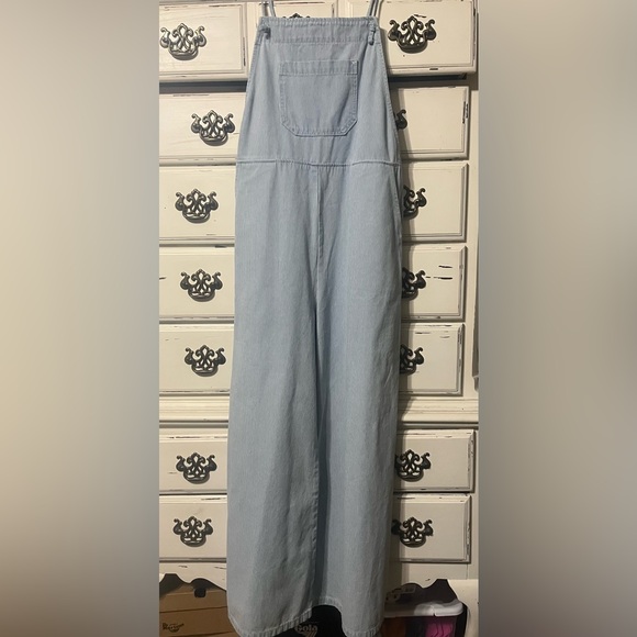 Anthropologie Self Contrast Women's Railroad Stripe Overalls Large NWT - Picture 6 of 7